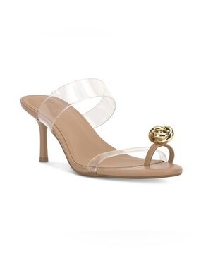 INC International Concepts tan & gold sandal look kitten heel